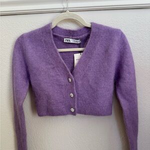 Zara Women's Purple Sweater Alpaca & Wool Blend